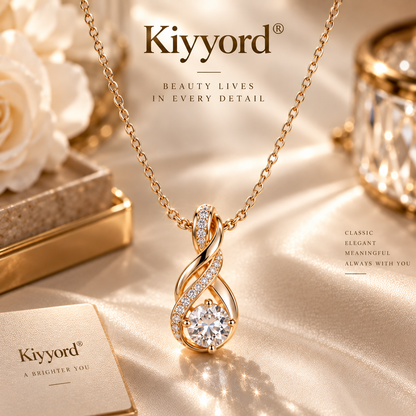 Kiyyord® Eternal Twist Crystal Pendant Necklace