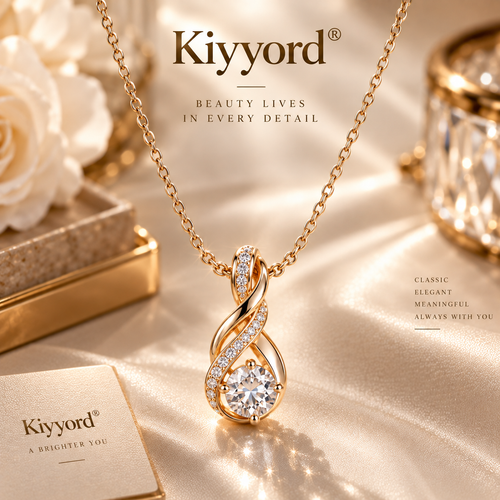 Kiyyord® Eternal Twist Crystal Pendant Necklace
