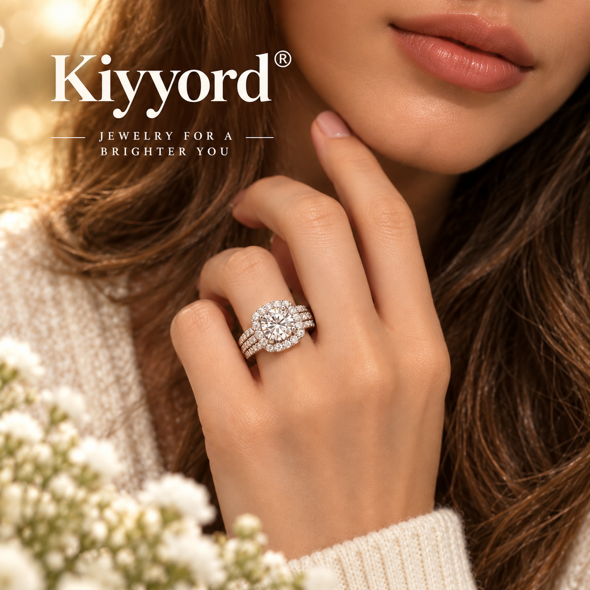Kiyyord® Sparkling Halo Ring