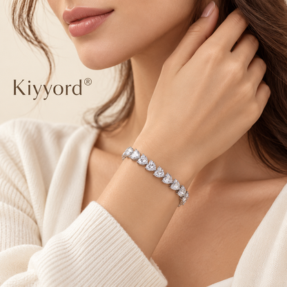 Kiyyord® Crystal Heartline Tennis Bracelet