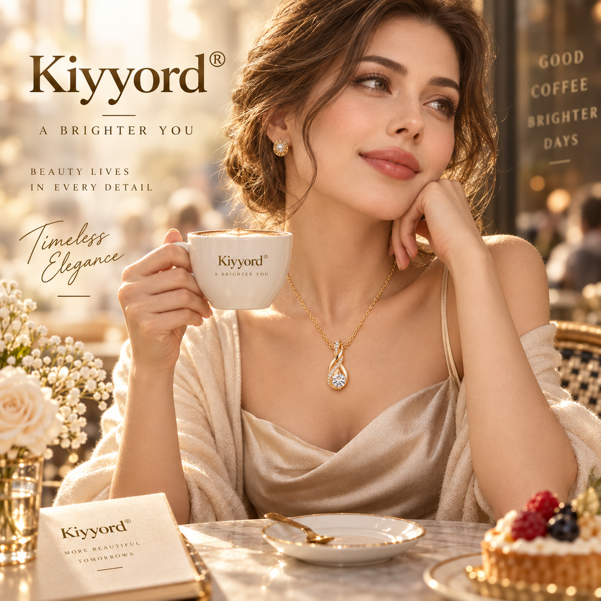 Kiyyord® Eternal Twist Crystal Pendant Necklace