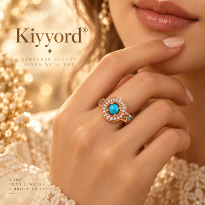 Kiyyord® Turquoise Halo Ring