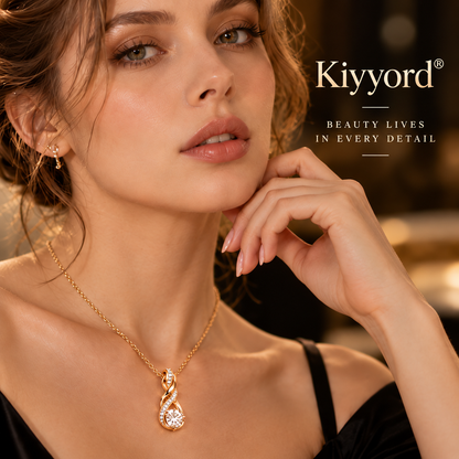 Kiyyord® Eternal Twist Crystal Pendant Necklace