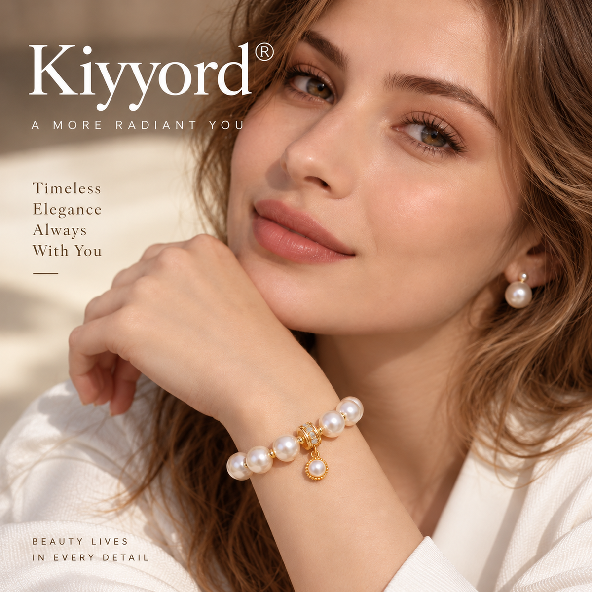 Kiyyord® Timeless Pearl Charm Bracelet