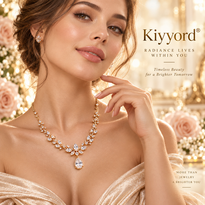 Kiyyord® Radiant Vine Crystal Drop Necklace