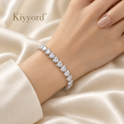 Kiyyord® Crystal Heartline Tennis Bracelet