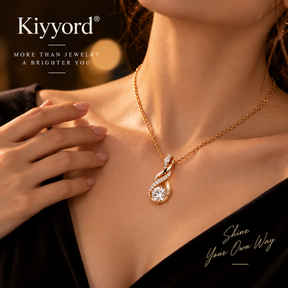 Kiyyord® Eternal Twist Crystal Pendant Necklace