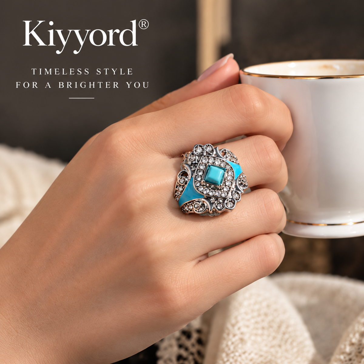 Kiyyord® Turquoise Statement Ring