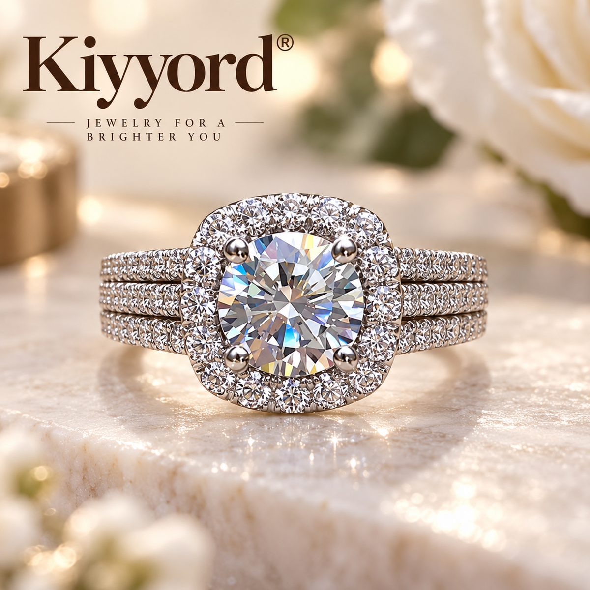 Kiyyord® Sparkling Halo Ring