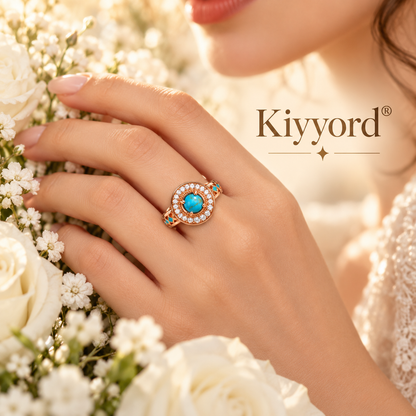 Kiyyord® Turquoise Halo Ring