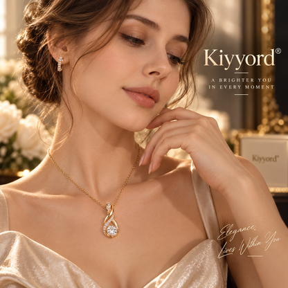 Kiyyord® Eternal Twist Crystal Pendant Necklace