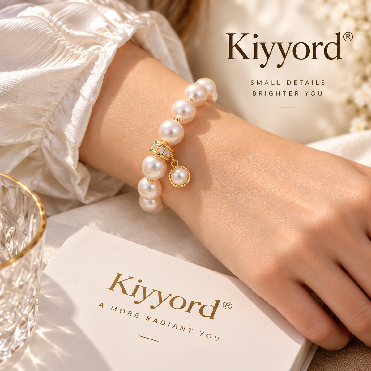 Kiyyord® Timeless Pearl Charm Bracelet