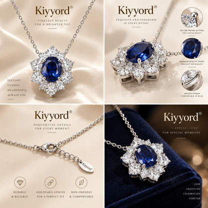 Kiyyord® Celestial Blue Halo Pendant Necklace