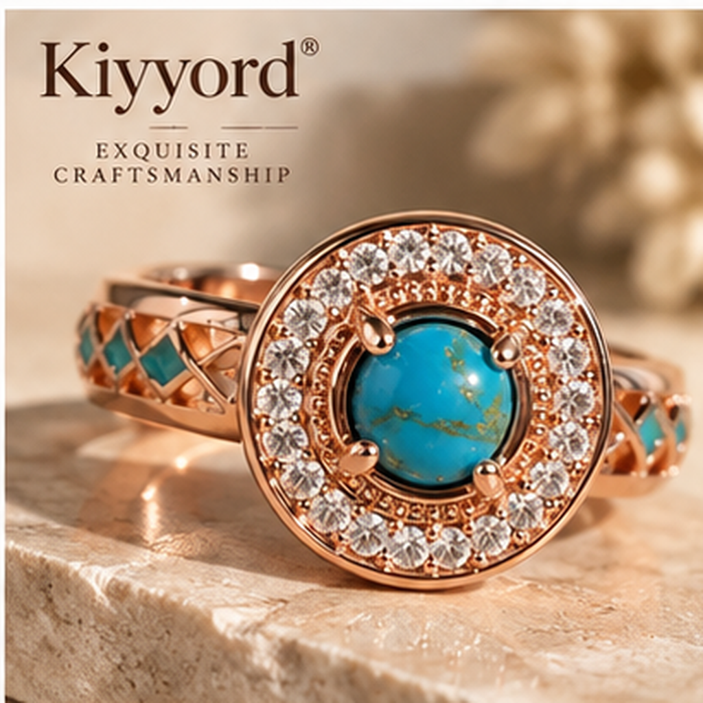 Kiyyord® Turquoise Halo Ring