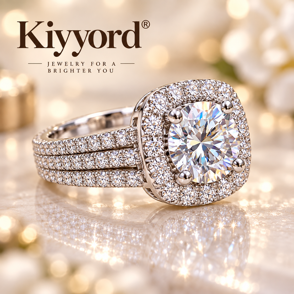 Kiyyord® Sparkling Halo Ring