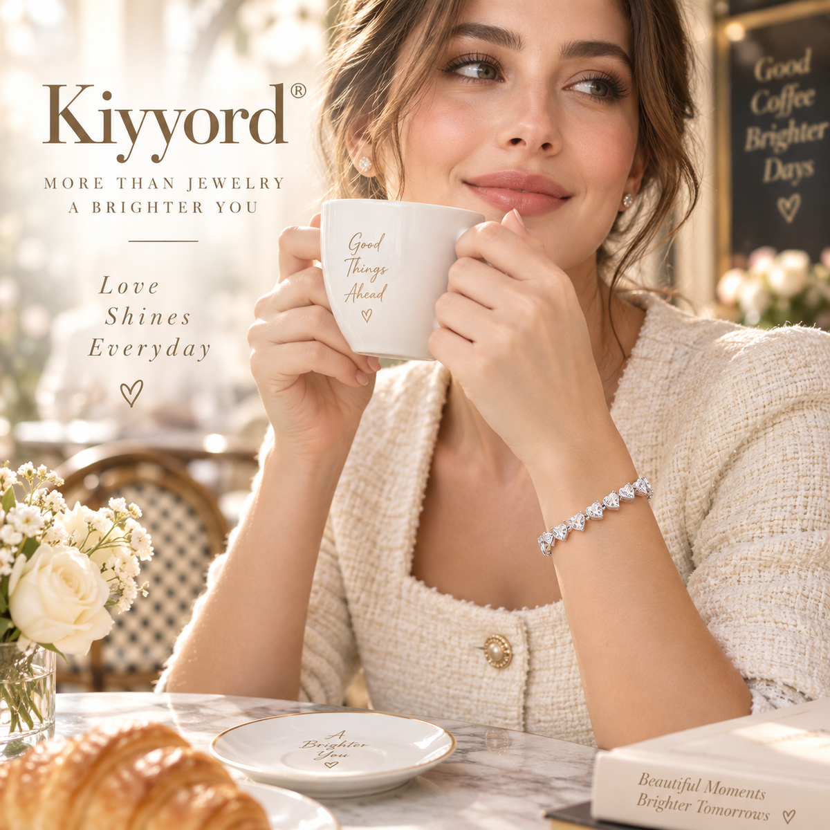 Kiyyord® Crystal Heartline Tennis Bracelet