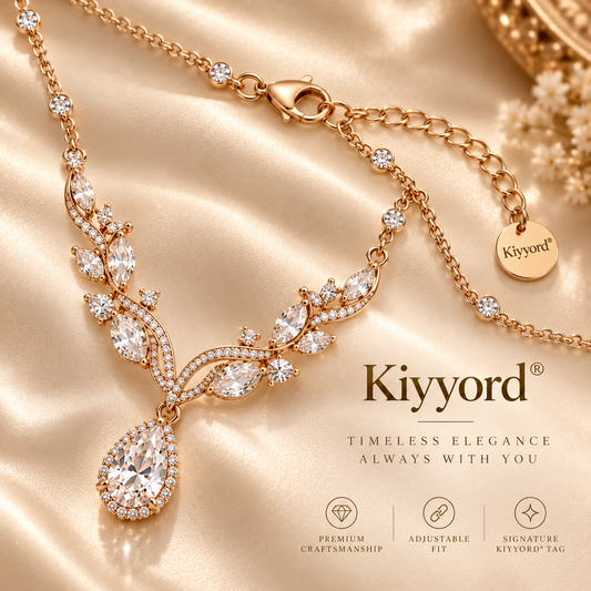 Kiyyord® Radiant Vine Crystal Drop Necklace