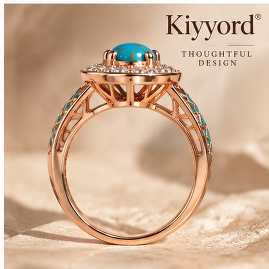 Kiyyord® Turquoise Halo Ring